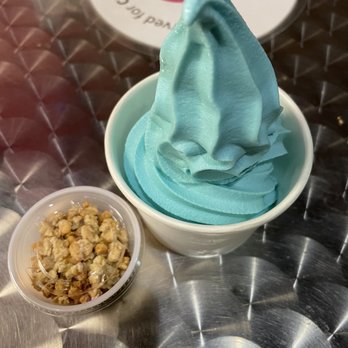 Cherry on Top - Blue Vanilla (Samurai) and granola topping - Ice Cream & Frozen Yogurt Near Me - Pearl City, Hawaii Cherry on Top - Blue Vanilla (Samurai) and granola topping - Ice Cream & Frozen Yogurt Near Me - Pearl City, Hawaii