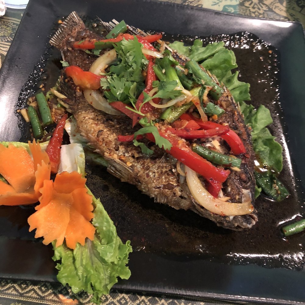 Boun Bistro - Garlic basil fried fish - Thai Near Me - Fort Worth, Texas
