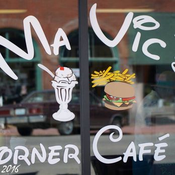 Ma Vic's Corner Cafe - The front window at Ma Vic's with the Disney font. - Coffee & Tea Near Me - Marceline, Missouri