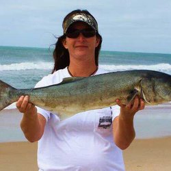 Whalebone Tackle - Ashley with a a whopper bluefish!