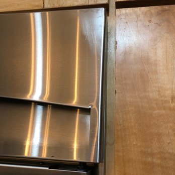 My Houston Maids - Scratched "scrubbed" stainless on fridge - Home Cleaning Near Me - Houston, Texas