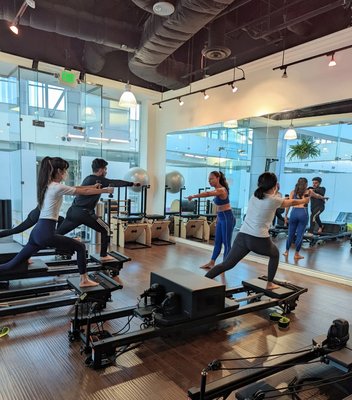 Group classes in action - Our group classes are small but mighty! Class size is currently up to 6 people per class. Our certified instructors are experienced, and very skilled at making sure you get a full body workout in a safe environment. If you are looking for a community to be motivated with, join a group class!