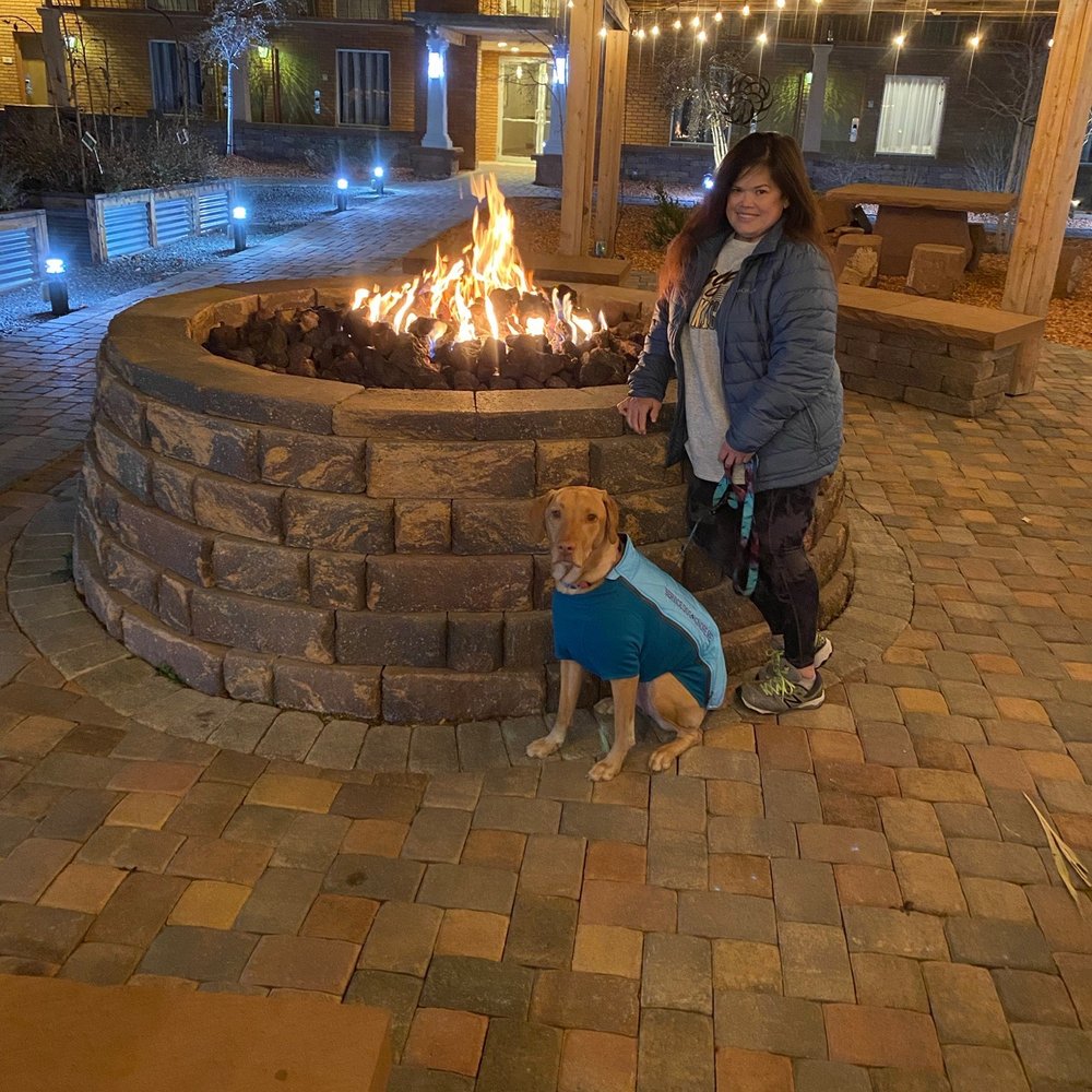 The fire pit out back was a nice touch along with the garden they maintain during the summer. The fire pit out back was a nice touch along with the garden they maintain during the summer.