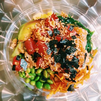 Fusion Poke - Build your own poke bowl with salmon, tuna, edamame, shredded carrots, seaweed salad, avocado, and crispy seaweed - Poke Near Me - Milwaukee, Wisconsin Fusion Poke - Build your own poke bowl with salmon, tuna, edamame, shredded carrots, seaweed salad, avocado, and crispy seaweed - Poke Near Me - Milwaukee, Wisconsin