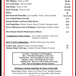 Page 1 of Scotch N Sirloin menu
