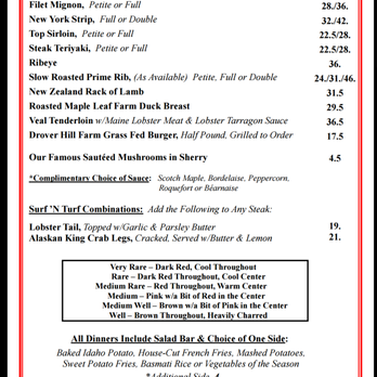 Scotch 'N Sirloin - Page 1 of Scotch N Sirloin menu - Steakhouses Near Me - Dewitt, New York