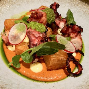 C Prime - Grilled Octopus with Rosti Potatoes and Romesco Sauce - Italian Near Me - Vancouver, British Columbia C Prime - Grilled Octopus with Rosti Potatoes and Romesco Sauce - Italian Near Me - Vancouver, British Columbia