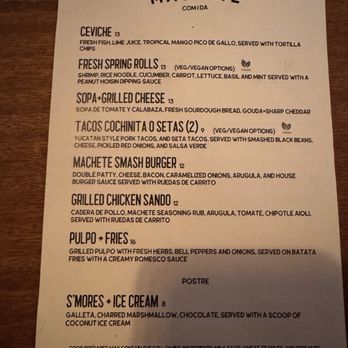 Machete - Food Menu - Bars Near Me - San Juan, Puerto Rico Machete - Food Menu - Bars Near Me - San Juan, Puerto Rico