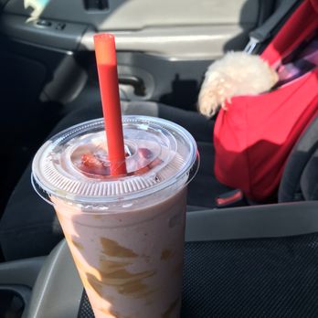 Juice Station - Strawberry, banana, peanut butter, whey protein topped with strawberries. - Juice Bars & Smoothies Near Me - Garden Grove, California Juice Station - Strawberry, banana, peanut butter, whey protein topped with strawberries. - Juice Bars & Smoothies Near Me - Garden Grove, California