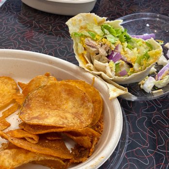 Sloopy's Diner - Chicken Caesar wrap and chips - Diners Near Me - Columbus, Ohio