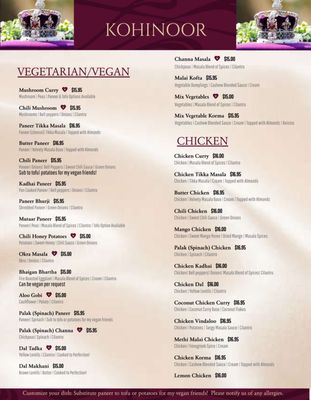 Menu photo 8 KOHINOOR Indian Cuisine Pleasant Hill, CA