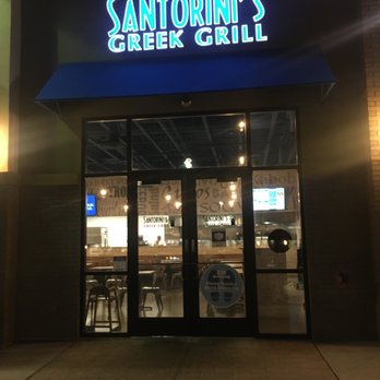 Santorinis  - West Bountiful - Night view of the entrance at Santorinis - Greek Near Me - West Bountiful, Utah