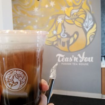 Teas'n You - Logo shot with the drink - Bubble Tea Near Me - Vienna, Virginia