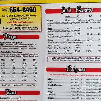 Sal's Pizzeria - The menu - Pizza Near Me - Cotati, California Sal's Pizzeria - The menu - Pizza Near Me - Cotati, California