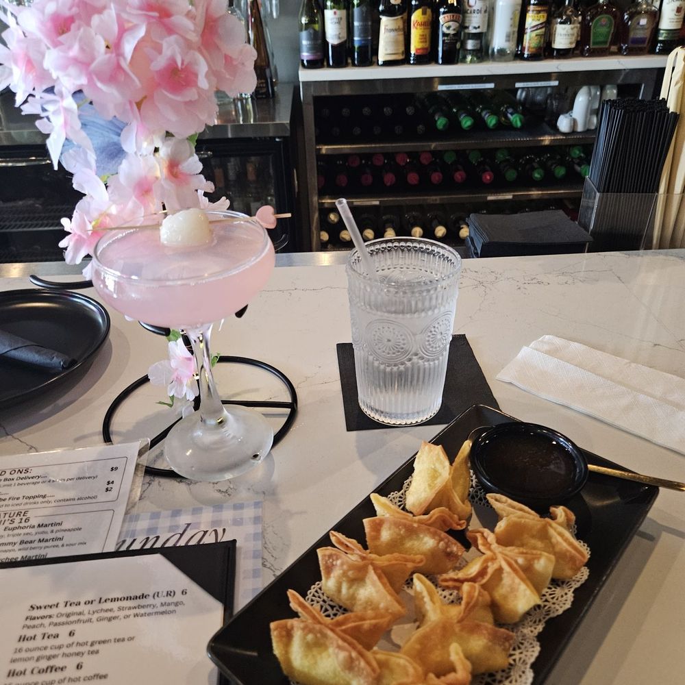 Crab Rangoons and Lychee martini Crab Rangoons and Lychee martini