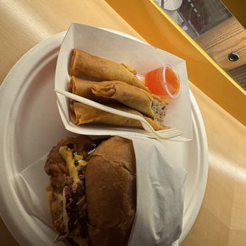 Izzy & Wooks - House-Made Lumpia (4pcs) and Crispy Mochiko Chicken - Burgers Near Me - San Francisco, California