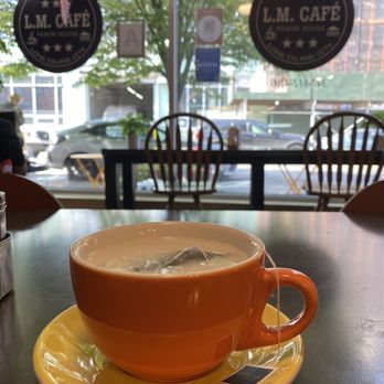 LM Cafe - Peppermint Hot Tea with milk & sugar - Coffee & Tea Near Me - Long Island City, New York