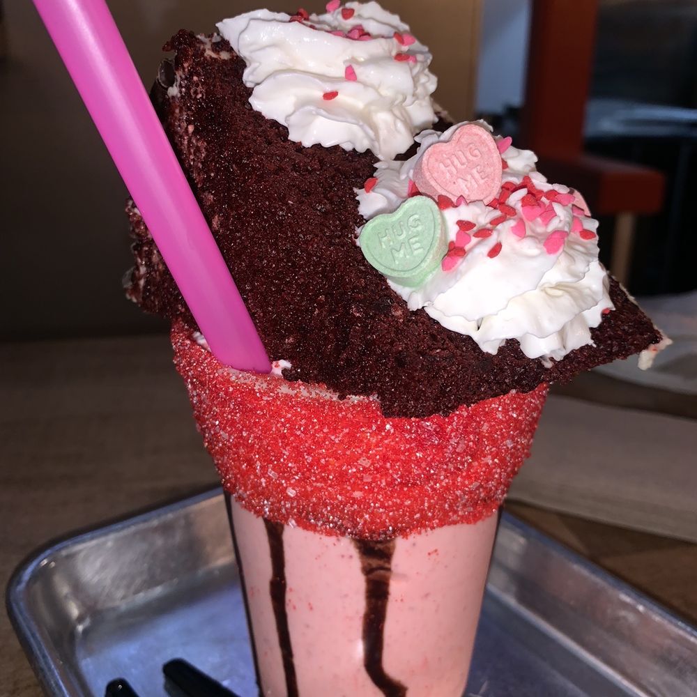 Sids Garage - red velvet cake slice with buttercream frosting ($12.00) - Burgers Near Me - Meridian, Idaho Sids Garage - red velvet cake slice with buttercream frosting ($12.00) - Burgers Near Me - Meridian, Idaho
