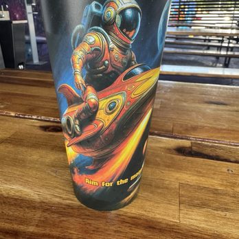 Burger 3000 - Cool design on drink - Burgers Near Me - Chatsworth, California Burger 3000 - Cool design on drink - Burgers Near Me - Chatsworth, California
