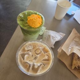Matcha kulfii and shaken espresso Matcha kulfii and shaken espresso