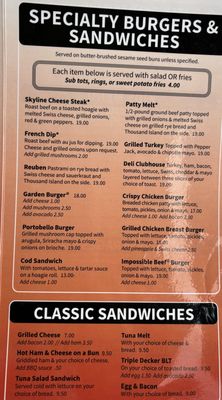 Menu photo 1 Skyline Restaurant Portland, OR Menu photo 1 Skyline Restaurant Portland, OR