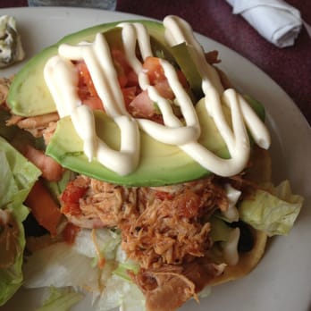 Sin Fronteras Cafe - chicken tostada with black beans (instead of refried beans) -- so good! - Latin American Near Me - Annapolis, Maryland Sin Fronteras Cafe - chicken tostada with black beans (instead of refried beans) -- so good! - Latin American Near Me - Annapolis, Maryland