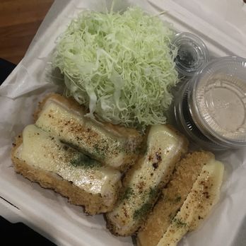 Lucky Pig - Cheese Katsu ,not pictured it also came with miso soup and rice - Korean Near Me - Whittier, California Lucky Pig - Cheese Katsu ,not pictured it also came with miso soup and rice - Korean Near Me - Whittier, California