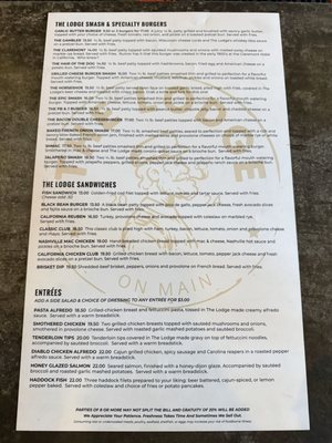 Menu photo 2 The Lodge on Main Marinette, WI Menu photo 2 The Lodge on Main Marinette, WI