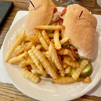 The Trolley Stop - Overstuffed cold shrimp salad on a hoagie roll - American Near Me - Ellicott City, Maryland The Trolley Stop - Overstuffed cold shrimp salad on a hoagie roll - American Near Me - Ellicott City, Maryland