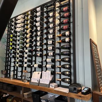 Block Kitchen + Bar - a wall of wine bottles - Asian Fusion Near Me - Victoria, British Columbia