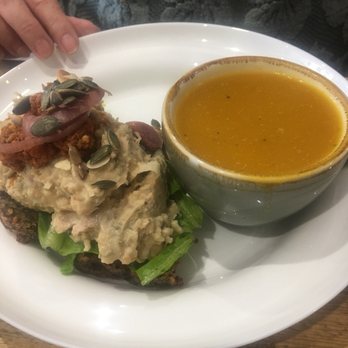 Leafy Greens & Co - This was the soup of the day with the open salad - Delis Near Me - Warrenpoint, NYM