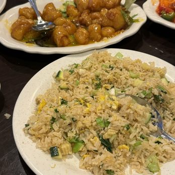 Yummy House - Orange chicken and vegetable fried rice - Dim Sum Near Me - Ocala, Florida