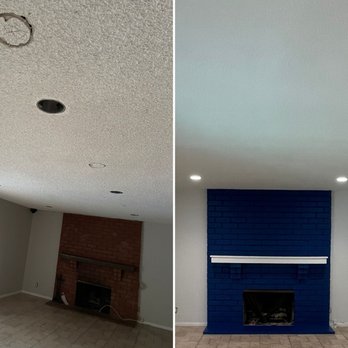 Above It All Ceiling and Drywall - One example of popcorn removal in our house - Painters Near Me - Orange, California Above It All Ceiling and Drywall - One example of popcorn removal in our house - Painters Near Me - Orange, California