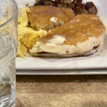Marko's Cozy Cafe - Pancakes Waffle with Meat (pork sausages) and Eggs - Cafes Near Me - Southfield, Michigan
