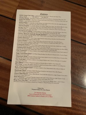 Menu photo 4 Dinky's Waterfront Restaurant Hatteras, NC