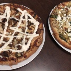 Small Winter BBQ chicken (left) Small Spinach & Artichoke (left)