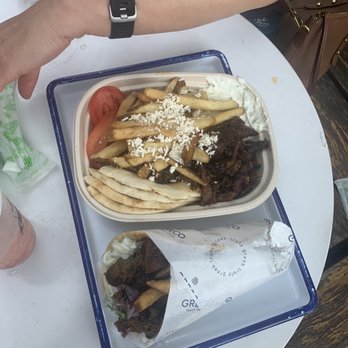 GRECO - lamb plate and pork pita - Greek Near Me - Boston, Massachusetts