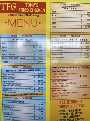 Menu photo 1 Tony's Fried Chicken Sacramento, CA