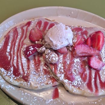 Snooze, an A.M. Eatery - Strawberry shortcake pancakes and kids meal pancake - Breakfast & Brunch Near Me - Orange, California Snooze, an A.M. Eatery - Strawberry shortcake pancakes and kids meal pancake - Breakfast & Brunch Near Me - Orange, California