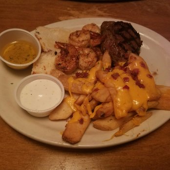 Texas Roadhouse - 6oz sirloin and shrimp combo with loaded fries - Steakhouses Near Me - Johnston, Iowa Texas Roadhouse - 6oz sirloin and shrimp combo with loaded fries - Steakhouses Near Me - Johnston, Iowa