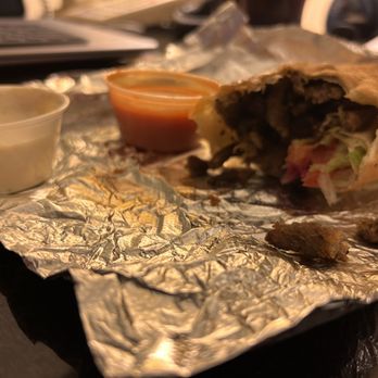 Abdo Kabab - Gyro wrap and homemade hot sauce. - Halal Near Me - Orlando, Florida