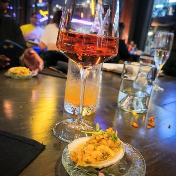 WHINO - Rosé 10/10 & oyster shooter IG @ SpicyAivy - Tapas/Small Plates Near Me - Arlington, Virginia