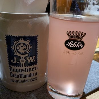 Augustiner am Platzl - Rhubarbschorle (Rhubarb juice with sparkling water) - German Near Me - Munich, BY