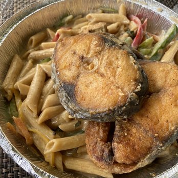 Footprints Cafe - Rasta Pasta with King Fish - Caribbean Near Me - Brooklyn, New York Footprints Cafe - Rasta Pasta with King Fish - Caribbean Near Me - Brooklyn, New York