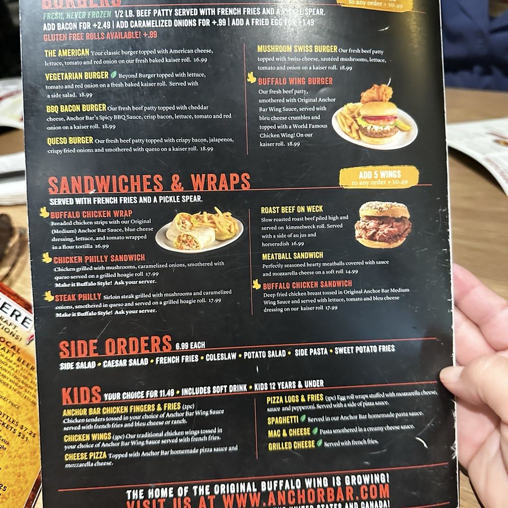 Anchor Bar - Niagara Falls - Menu - Chicken Wings Near Me - Niagara Falls, New York
