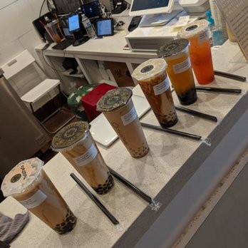 Rainbow Tea Shop - Tapioca drink haul for the day - Desserts Near Me - Plano, Texas Rainbow Tea Shop - Tapioca drink haul for the day - Desserts Near Me - Plano, Texas