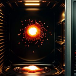 Suicide Prevention Hotline - AI rendition of my hamster (Joey) popping in our aunts microwave. My brother put him in for 4:01. He obviously didn't levitate and pop.
