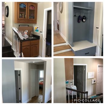 Windows Decor & More - Unused mini bar turned into coat/backpack rack. New doors everywhere. - Interior Design Near Me - Huntington Beach, California Windows Decor & More - Unused mini bar turned into coat/backpack rack. New doors everywhere. - Interior Design Near Me - Huntington Beach, California