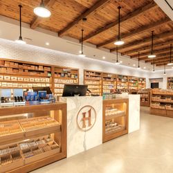Holt's Cigar Company - Welcome to cigar heaven. This wide view of our walk-in humidor showcases the ultimate selection of premium cigars in Philadelphia.