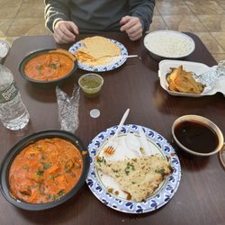 Poor Boys - Paneer Tikka Masala, Chicken Tikka Masala, garlic naan, veggie pakora, samosa!